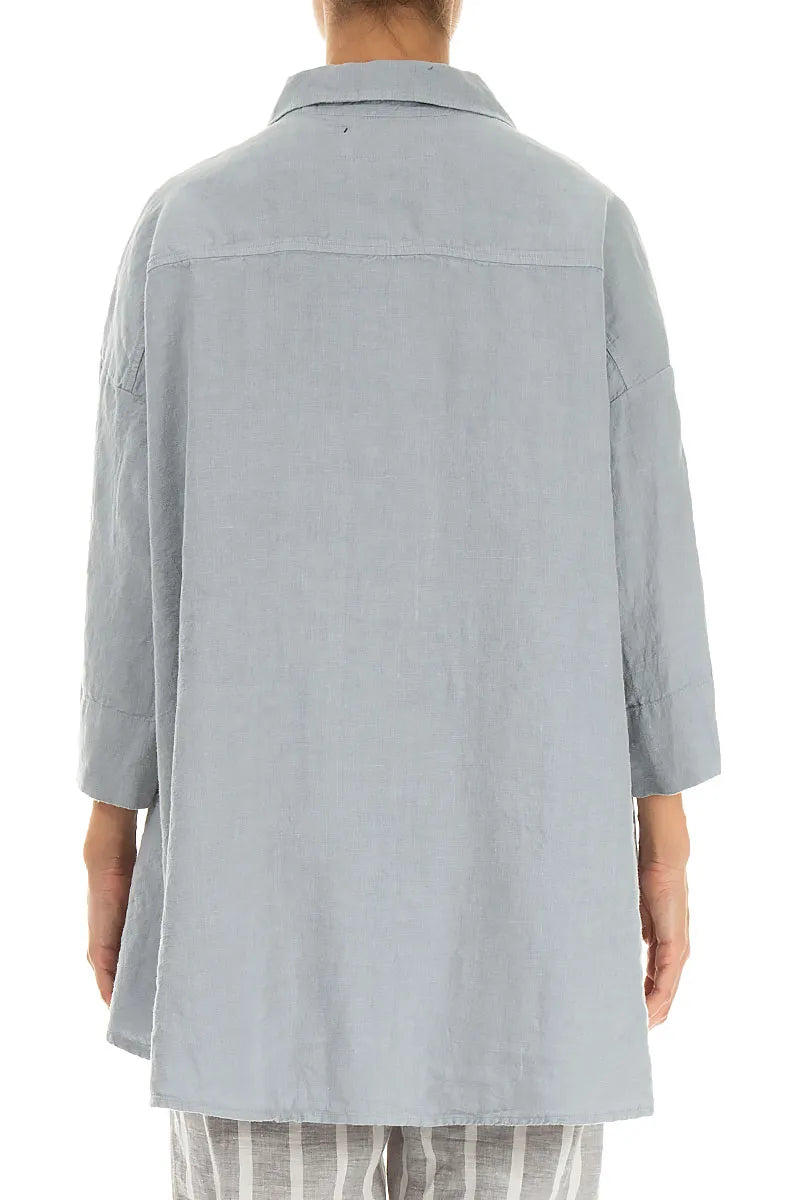 Loose Silver Grey Linen Shirt