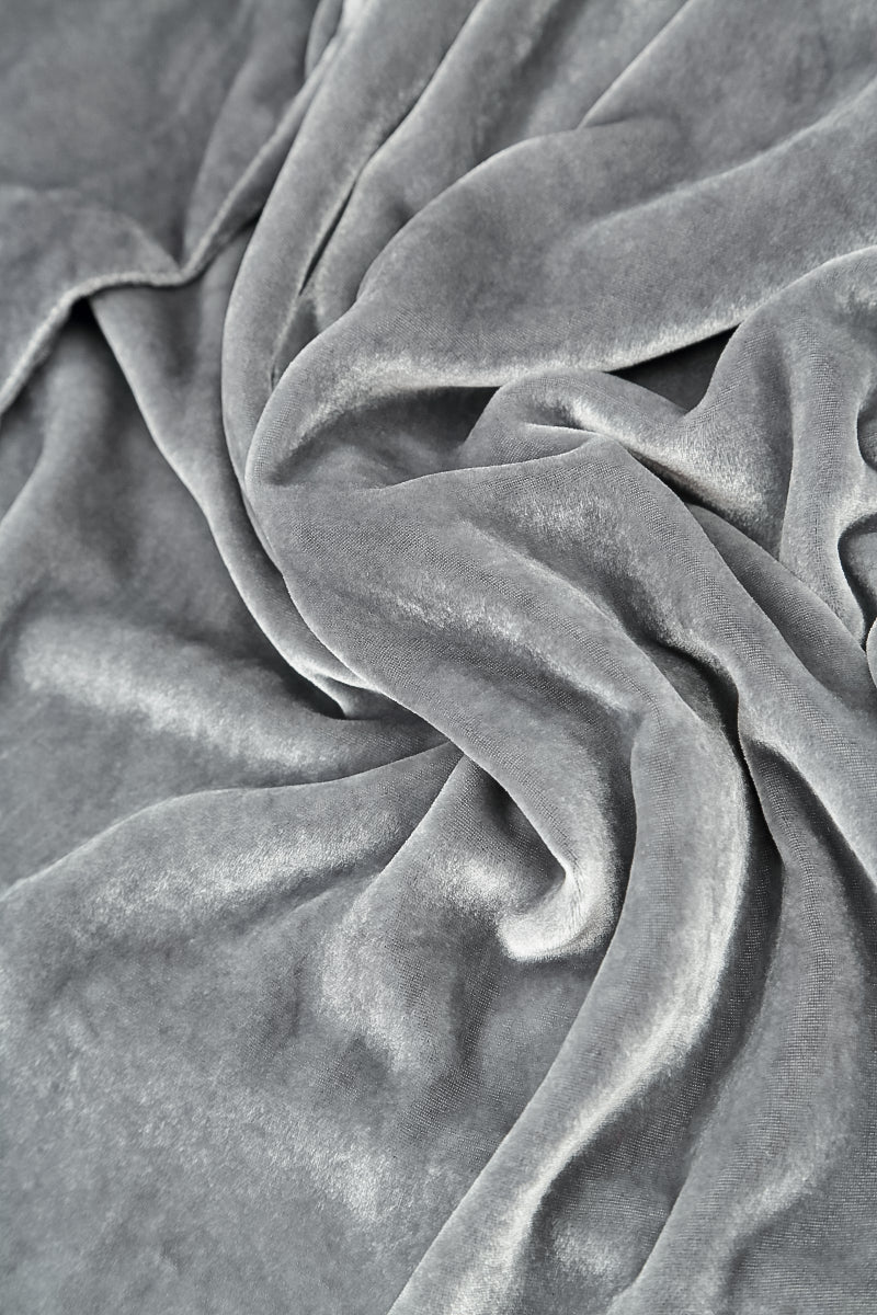 Loose Silver Silk Velvet Blouse 5