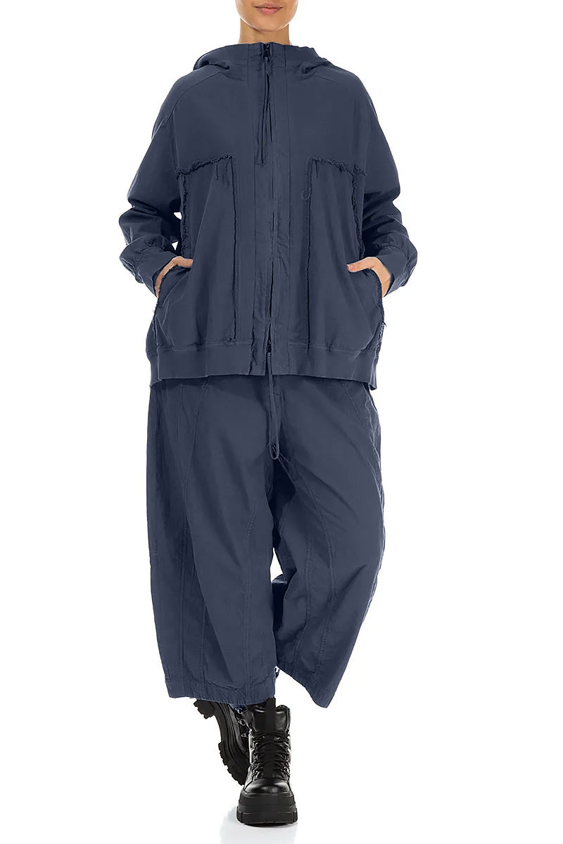 Loose Slate Blue Cotton Jacket 4