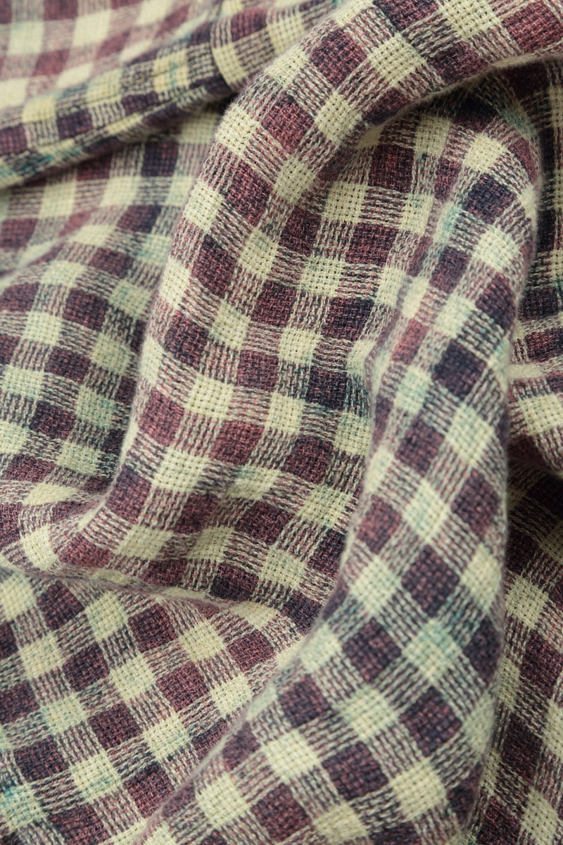 Loose Vintage Check Linen Shirt