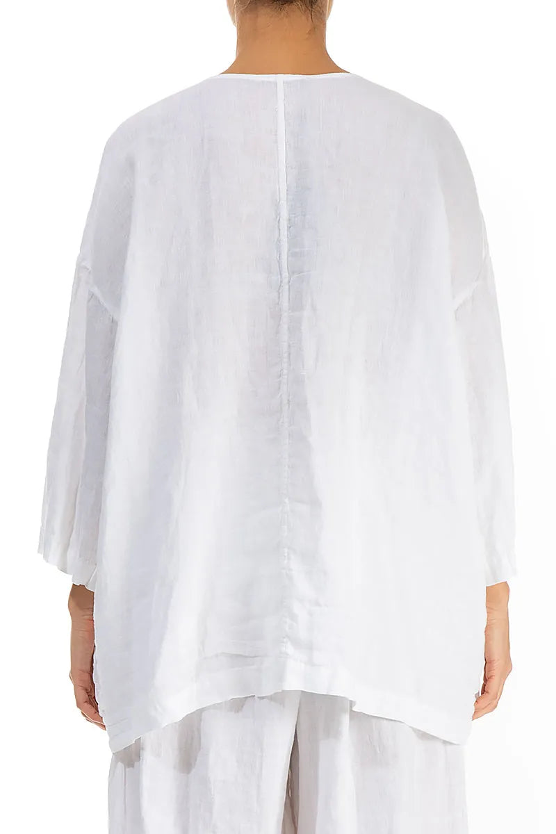 Lockere weiße Leinenjacke