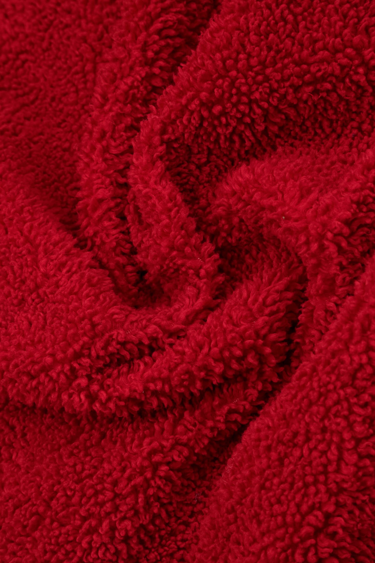Cowl Neck Cherry Red Teddy Cotton Jumper 5