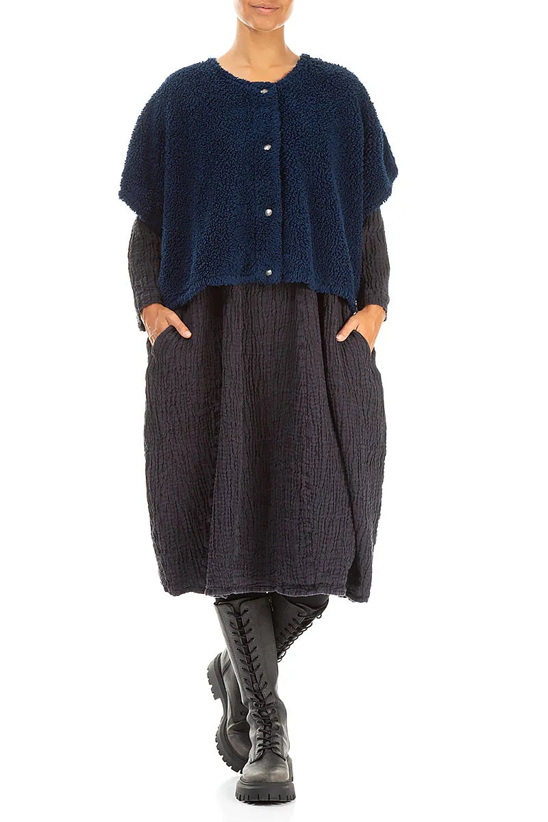 Königsblaue Teddy-Baumwollweste