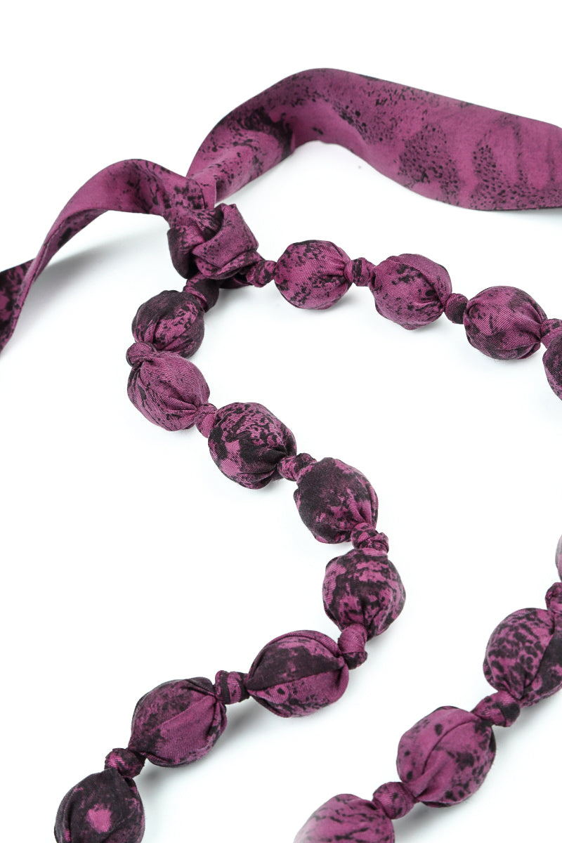 Magenta Alabaster Silk Cotton Bead Necklace 6