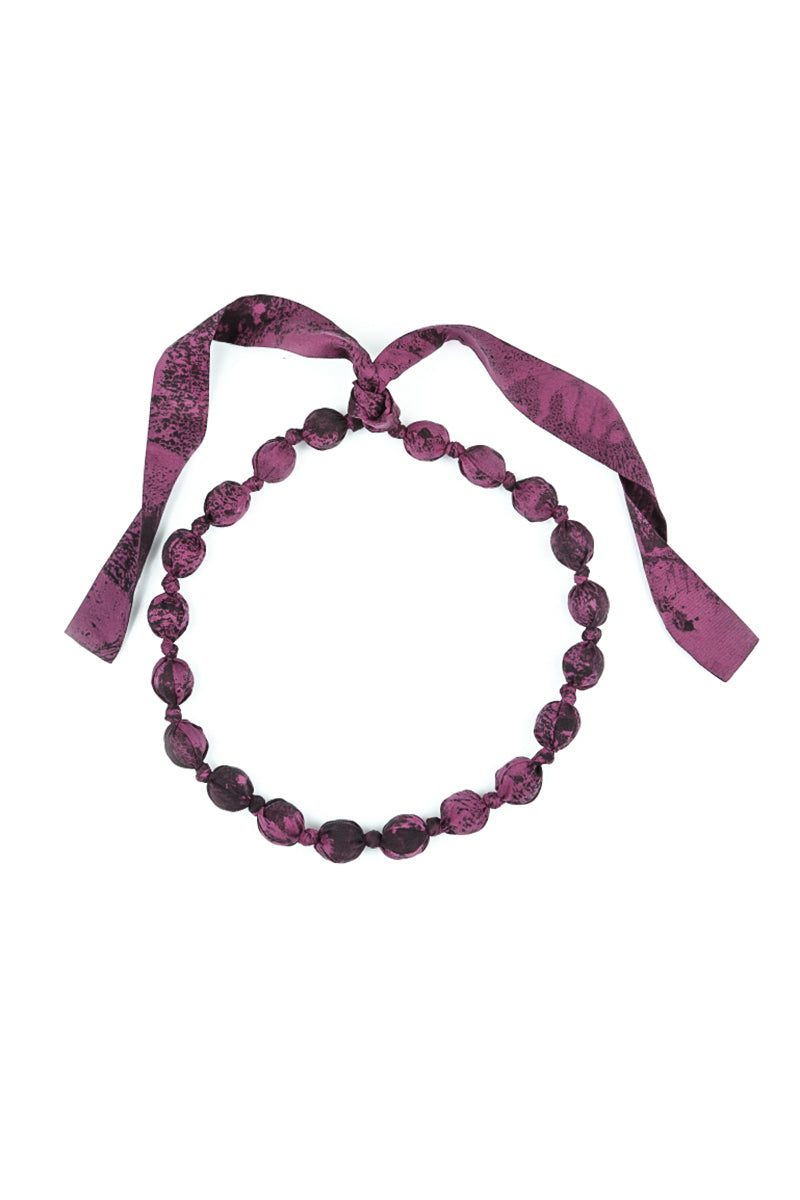 Magenta Alabaster Silk Cotton Bead Necklace 5