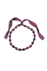 Magenta Alabaster Silk Cotton Bead Necklace 5