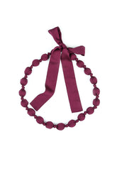 Magenta Silk Bamboo Bead Necklace 4
