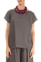 Magenta Silk Bead Necklace 3