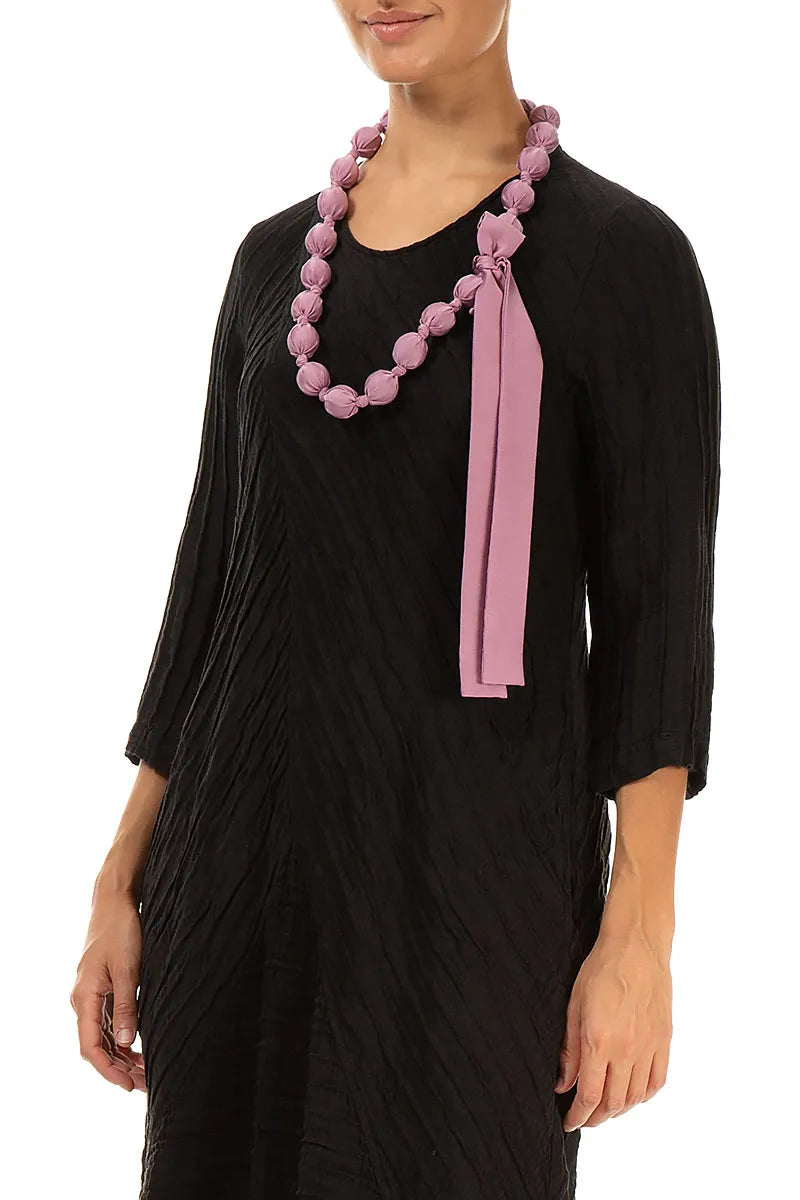 Halskette mit Seidenperlen in Mauve-Taupe