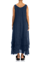 Maxi Royal Blue Gauze Linen Dress 2