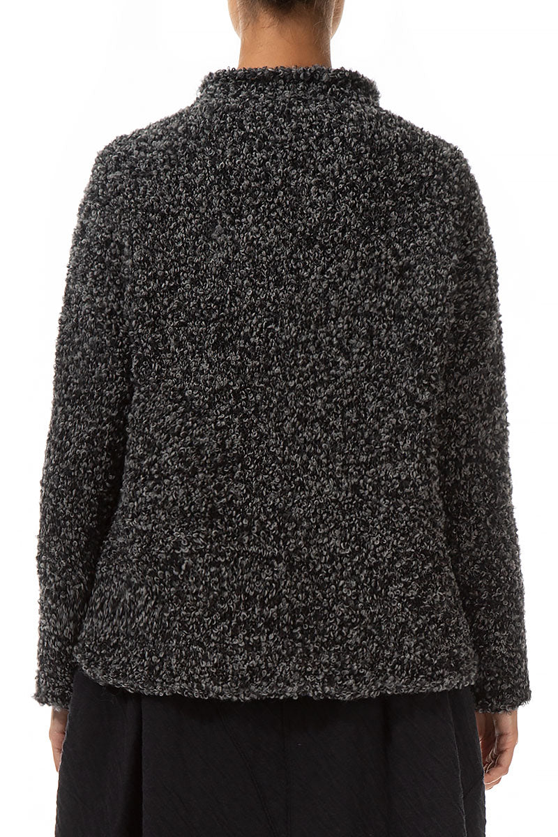 Mélange Grey Alpaca Wool Cardigan 2