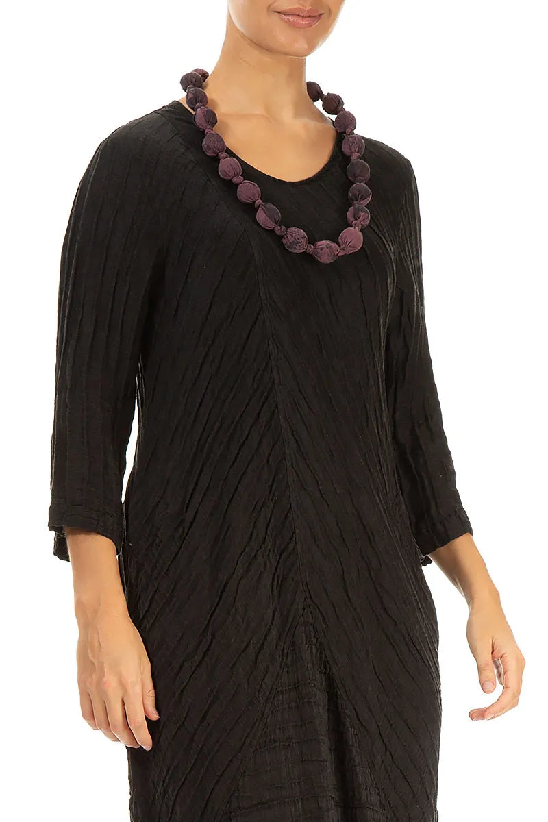 Merlot Alabaster Silk Cotton Bead Necklace 3