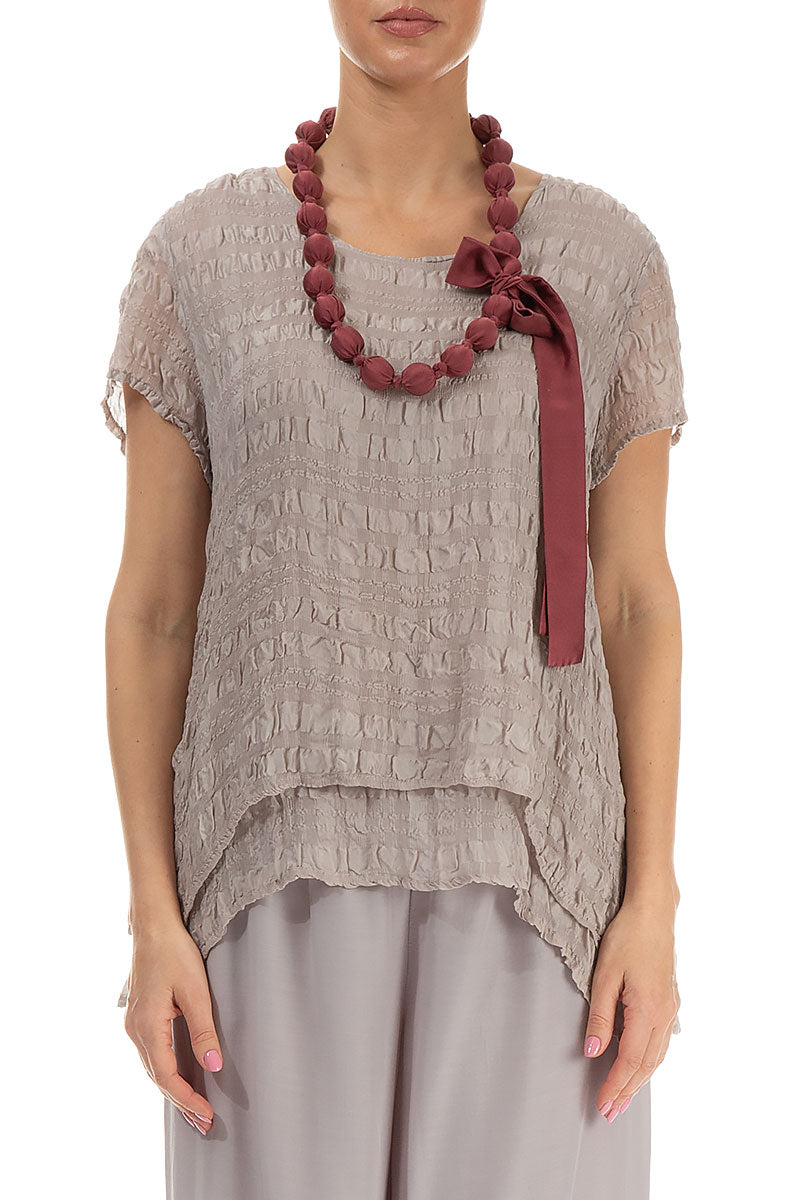 Merlot-Halskette mit Seidenperlen