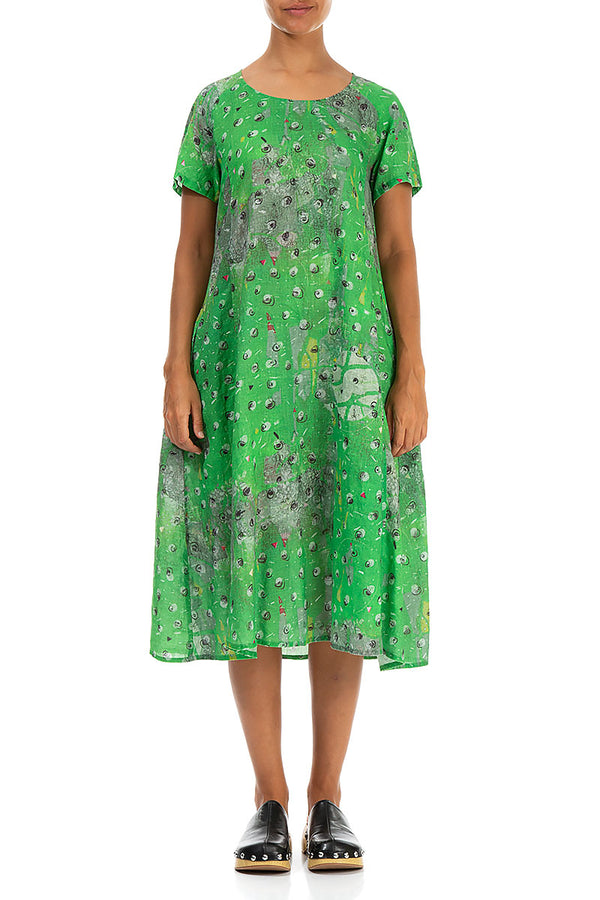 Midi A-line Meadow Linen Dress 1