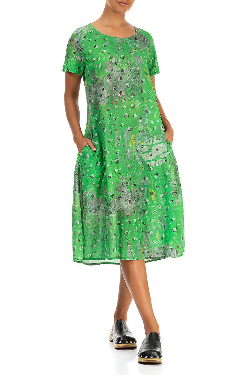 Midi A-line Meadow Linen Dress 3