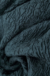 Midi Crinkled Navy Silk Dress 5