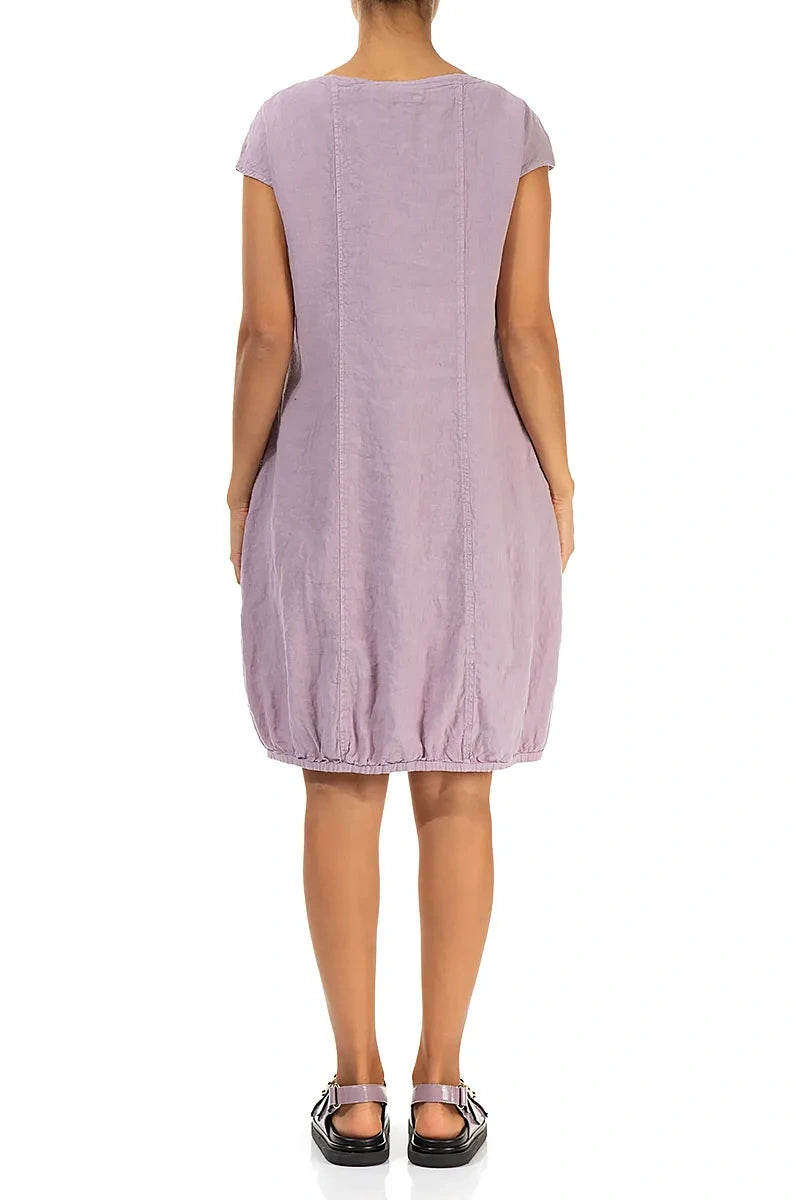 Midi Lilac Linen Dress 2