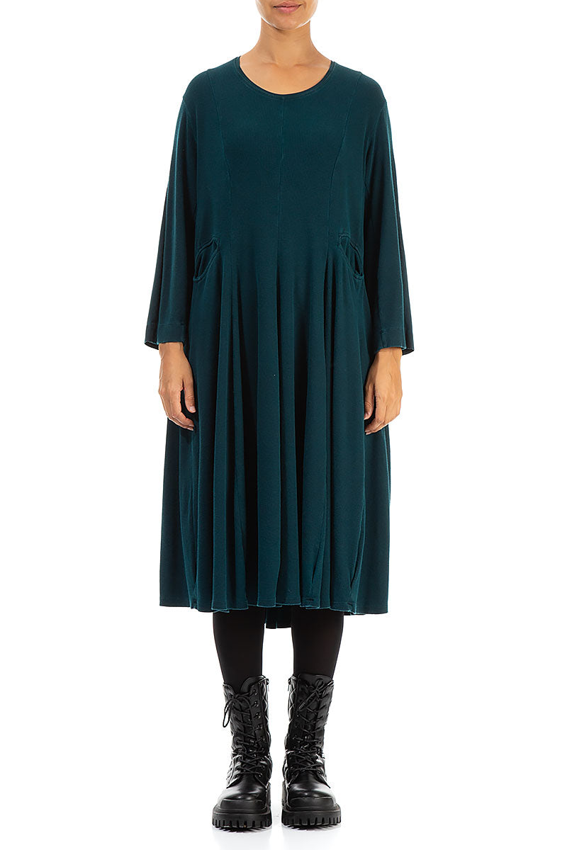 Midi Teal Cotton Dress 1