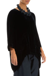 Midnight Blue Dotty Silk Bead Necklace 3