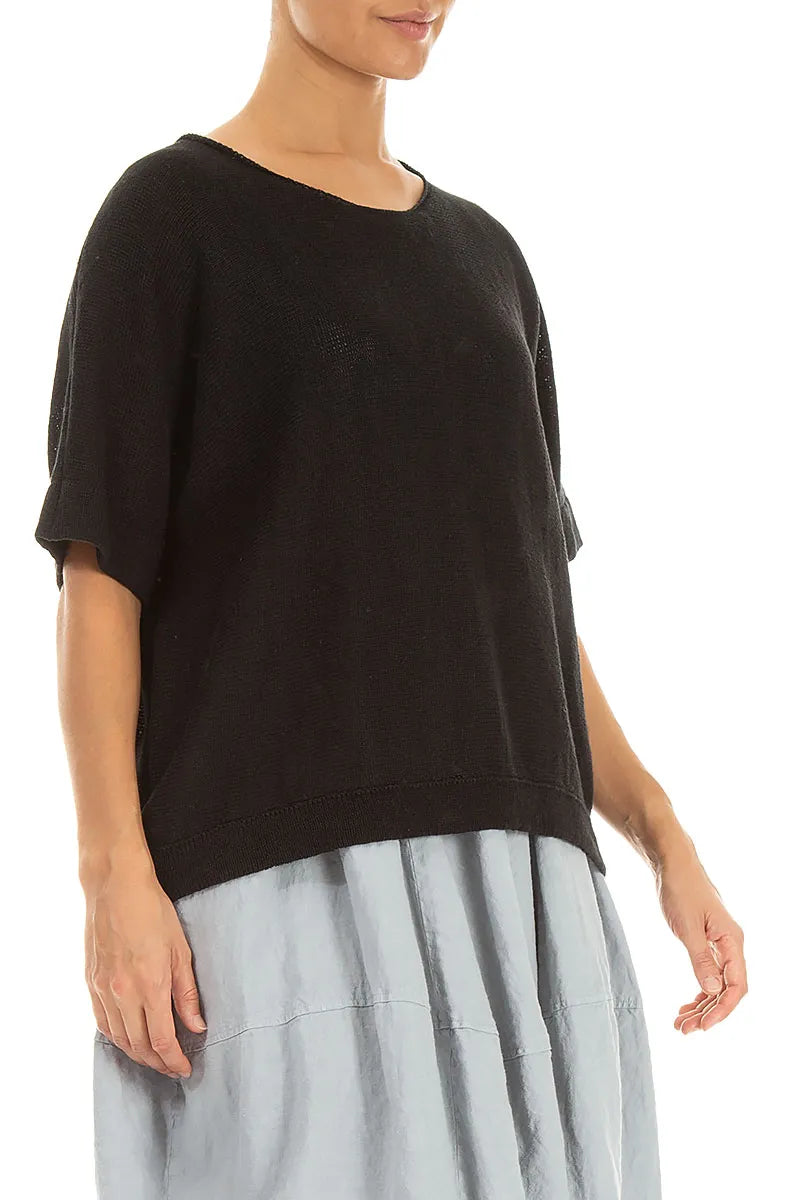 Salopette minimale en lin noir