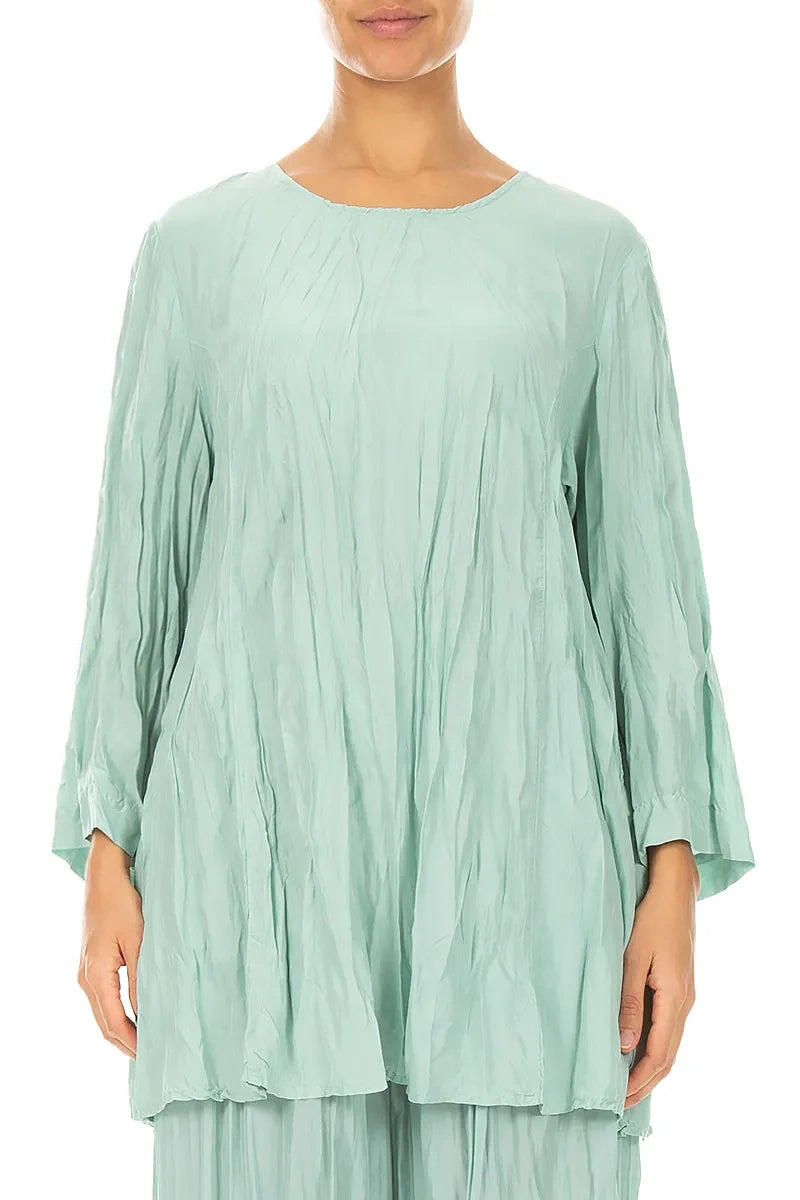 Mint Crumpled Pure Silk Tunic 1