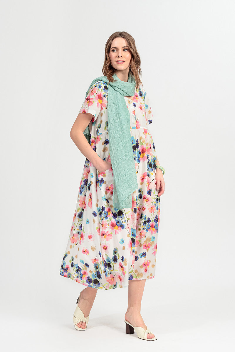 Mint Light Textured Silk Scarf 5