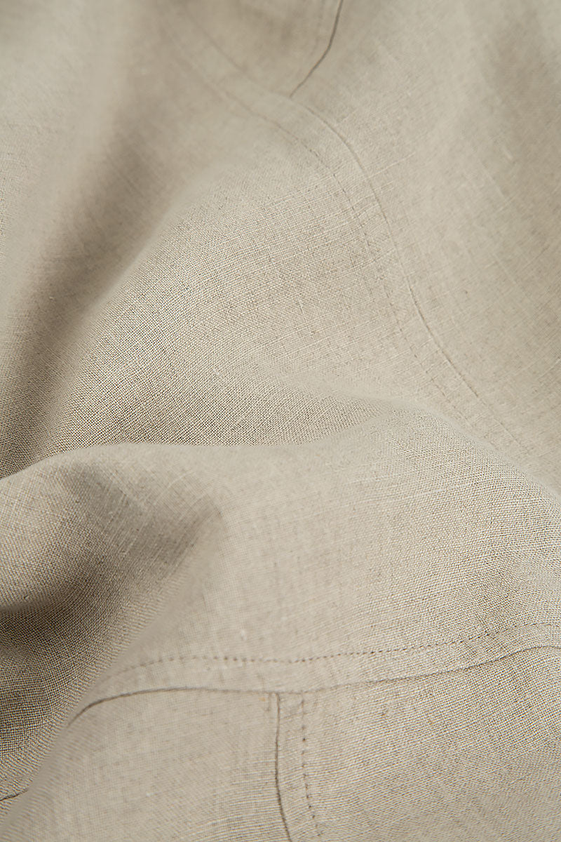 Straight Full Length Natural Linen Trousers 4