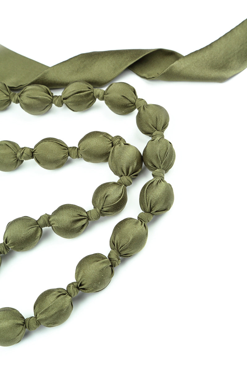 Olive Silk Bead Necklace 5