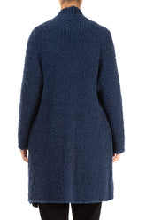 Open Blue Violet Alpaca Wool Coat Cardigan 2