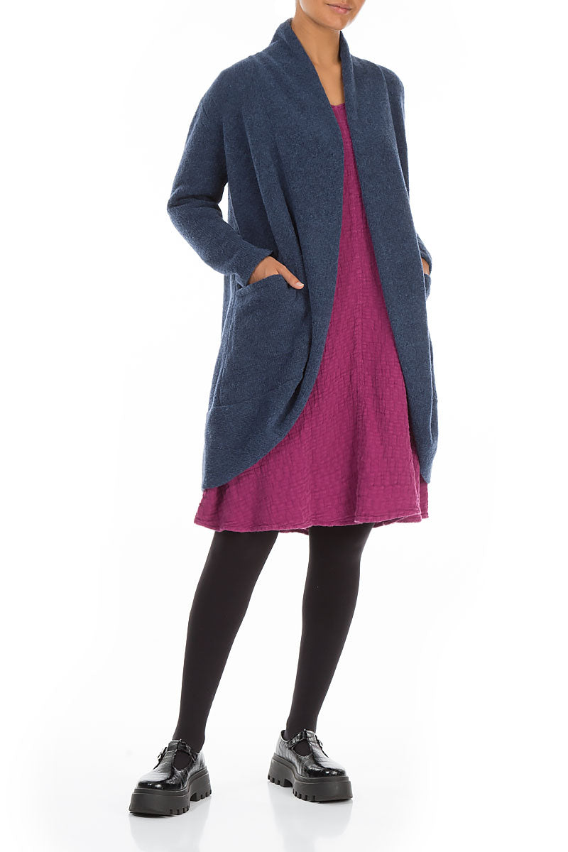 Open Blue Wool Cardigan 4