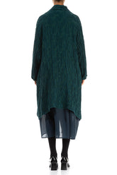 Open Emerald Circle Silk Linen Jacket 2