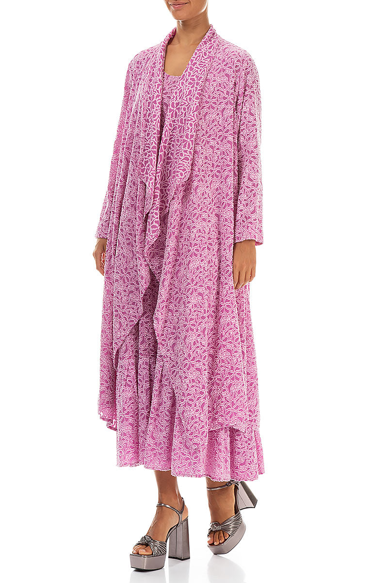 Open Floral Wild Berry Silk Jacket 4