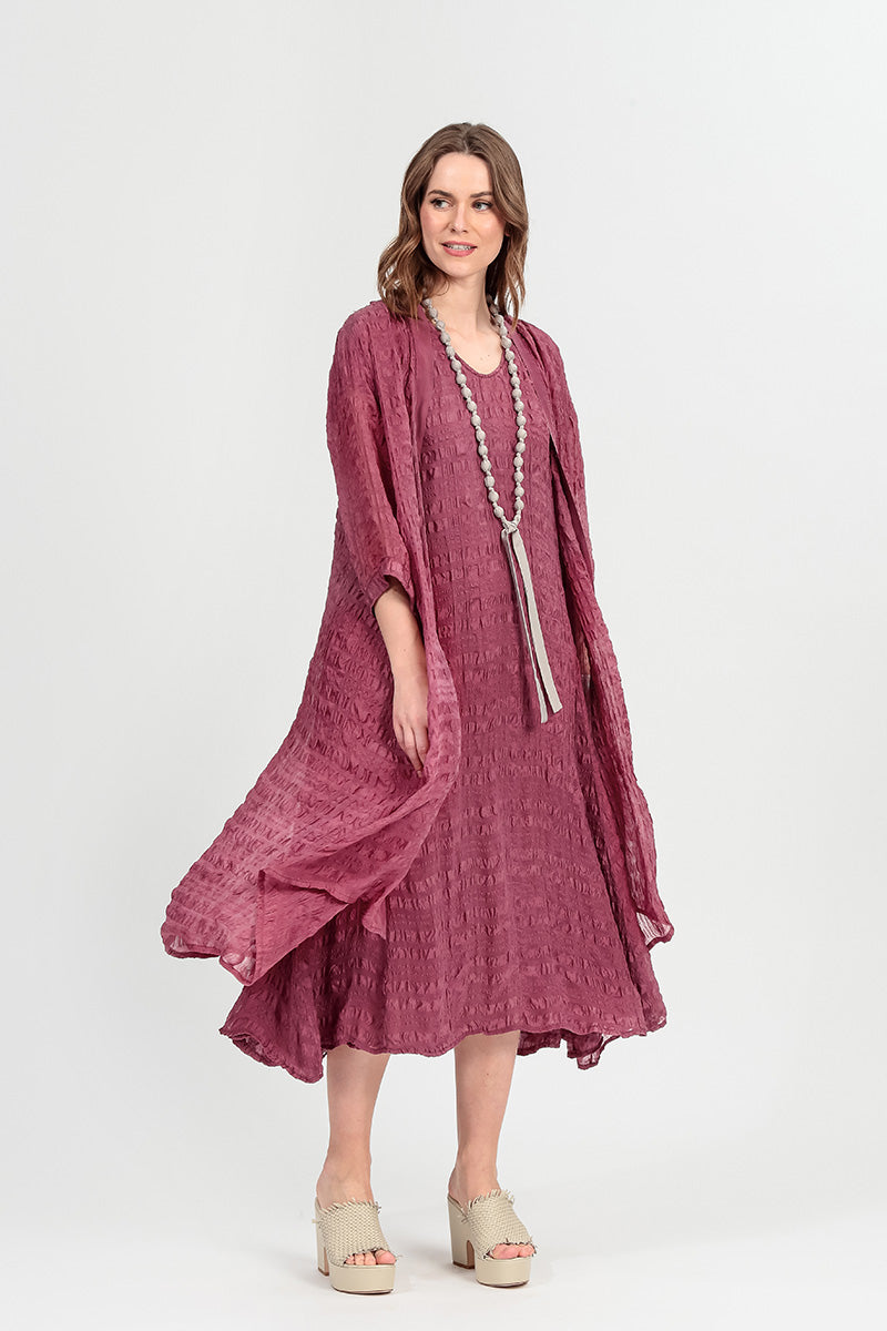 Open Front Antique Ruby Light Silk Jacket 8