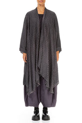 Open Textured Purple Silk Rayon Jacket 1