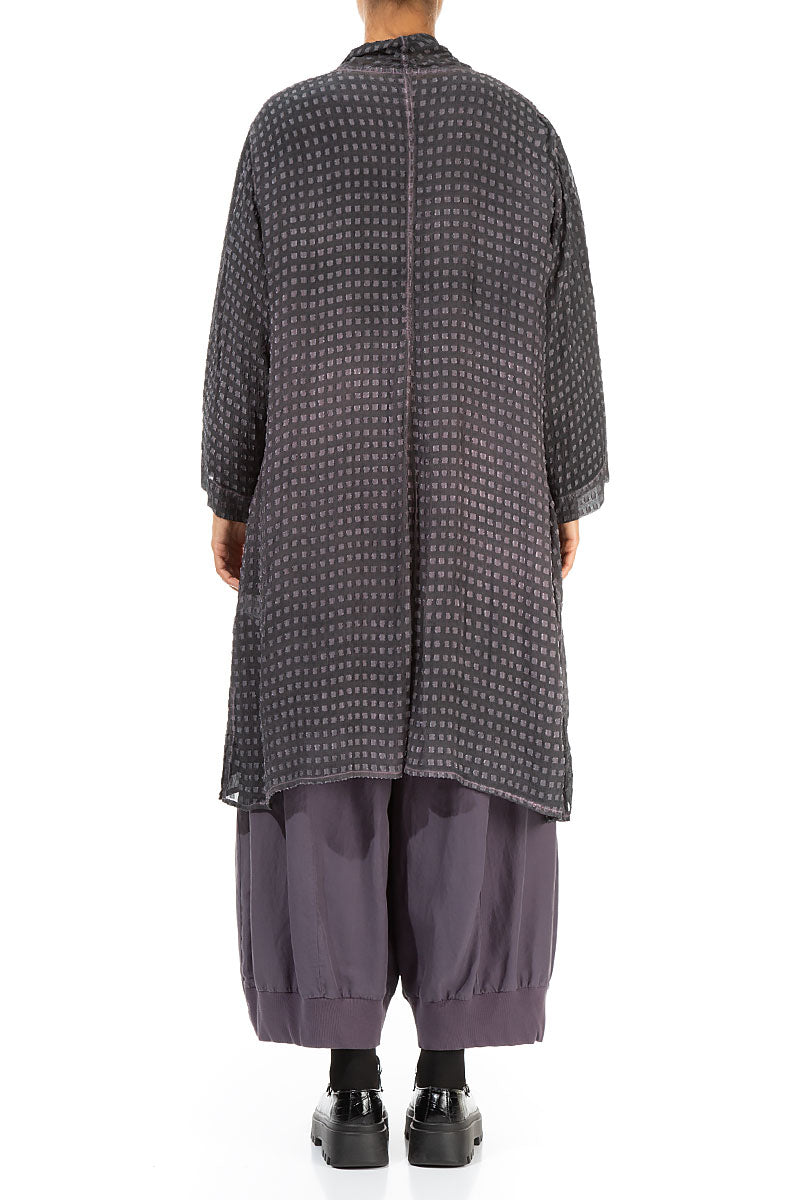 Open Textured Purple Silk Rayon Jacket 2