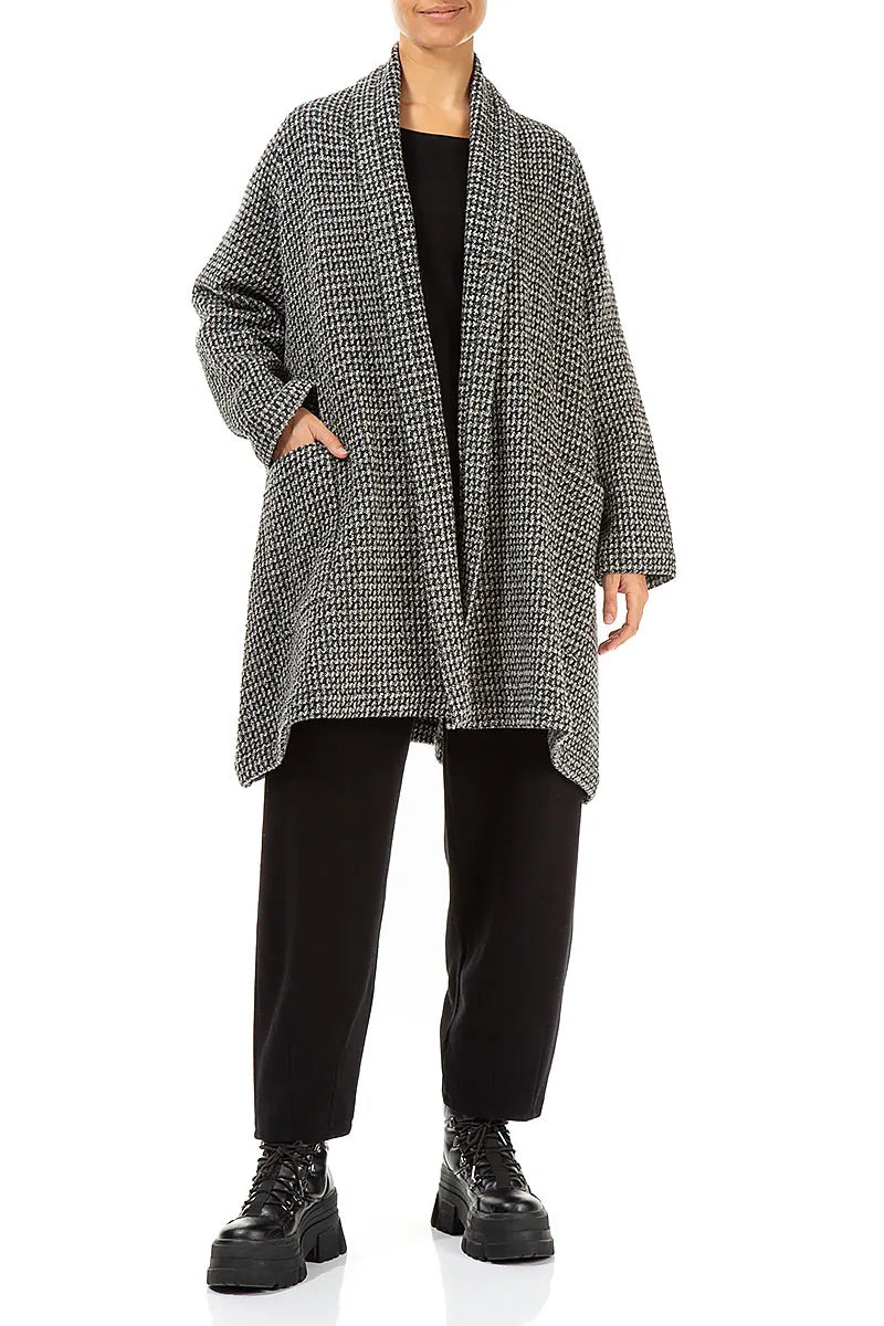 Open Type Grey Virgin Wool Coat - Jacket