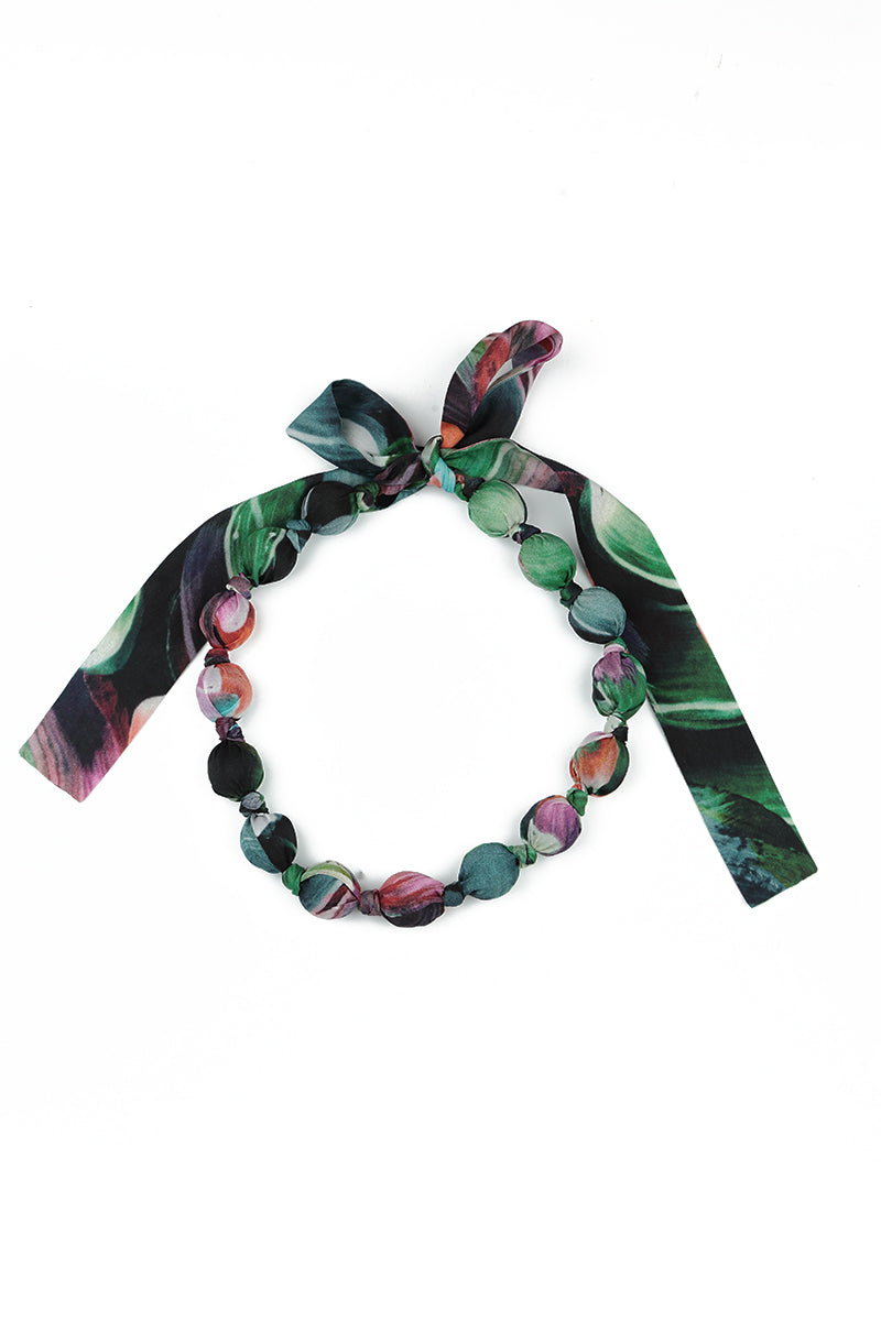 Paint Charm Silk Cotton Bead Necklace 4