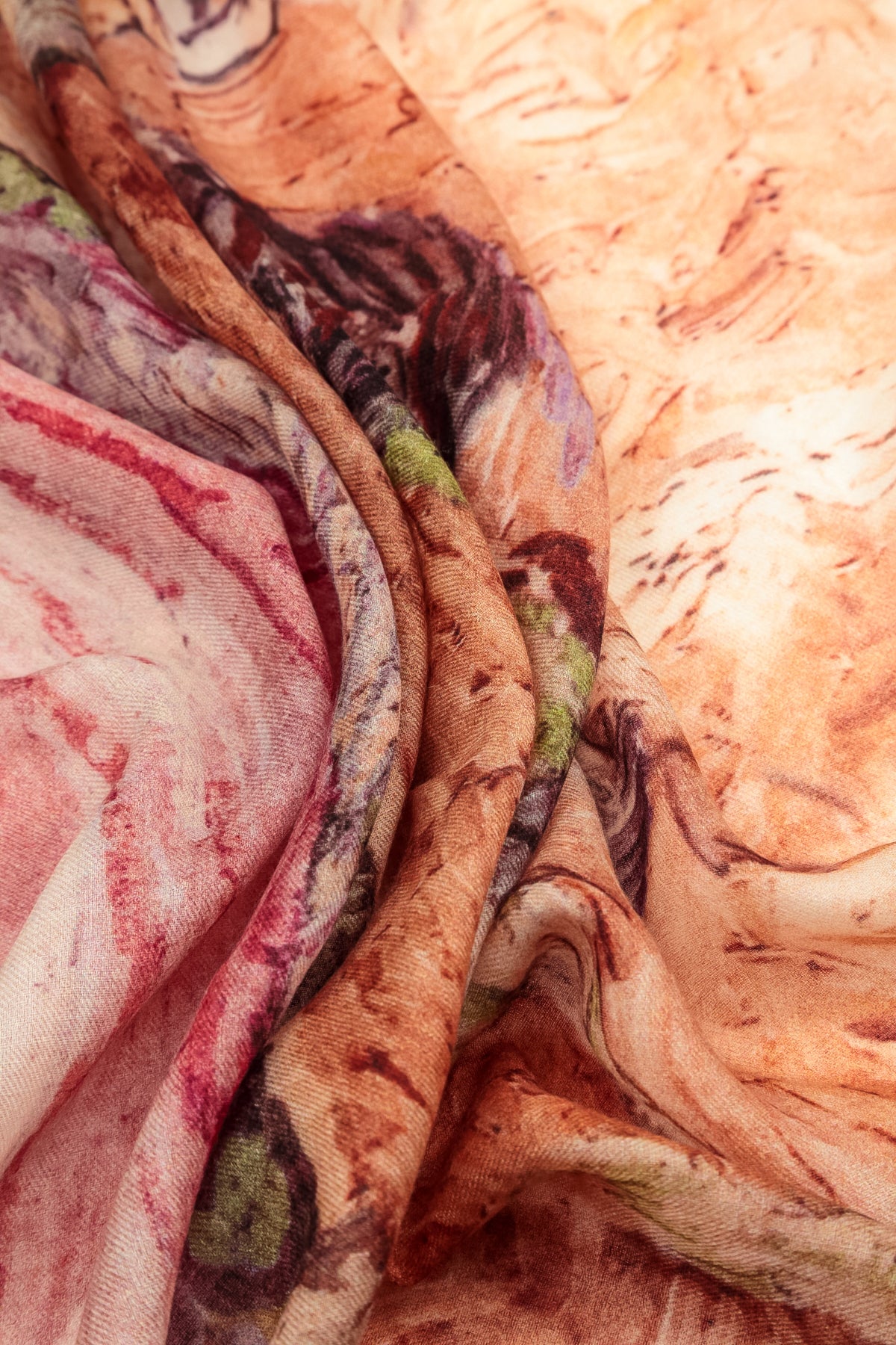 Painted Romance Cashmere Silk Scarf