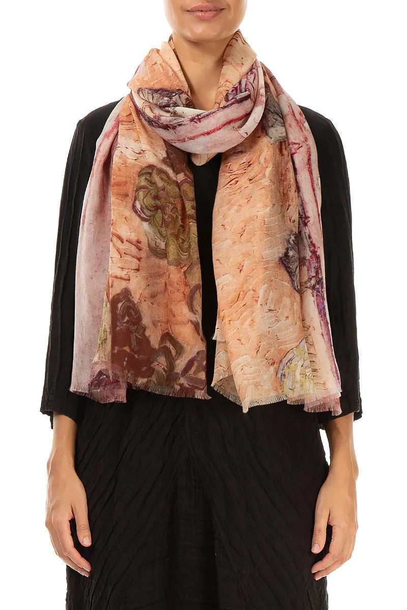 Painted Romance Cashmere Silk Scarf