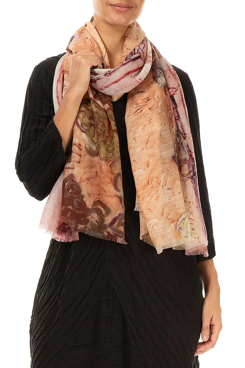 Painted Romance Cashmere Silk Scarf