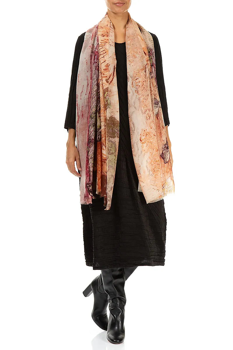 Painted Romance Cashmere Silk Scarf