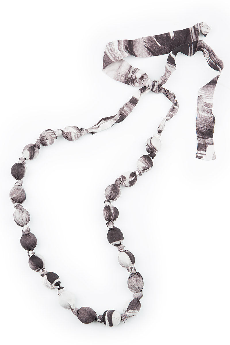 Off White Paintwave Silk Bamboo Bead Necklace 5