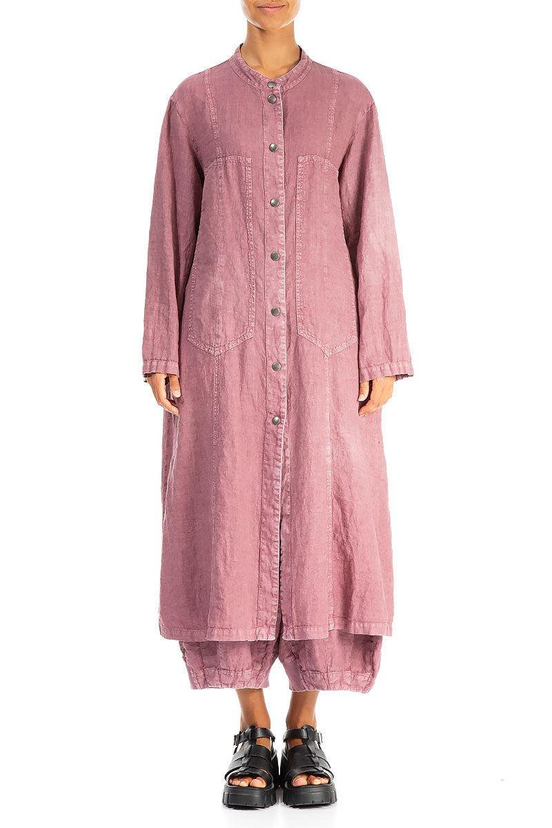 Pin Décor Off-Dye Mauve Taupe Linen Jacket 1