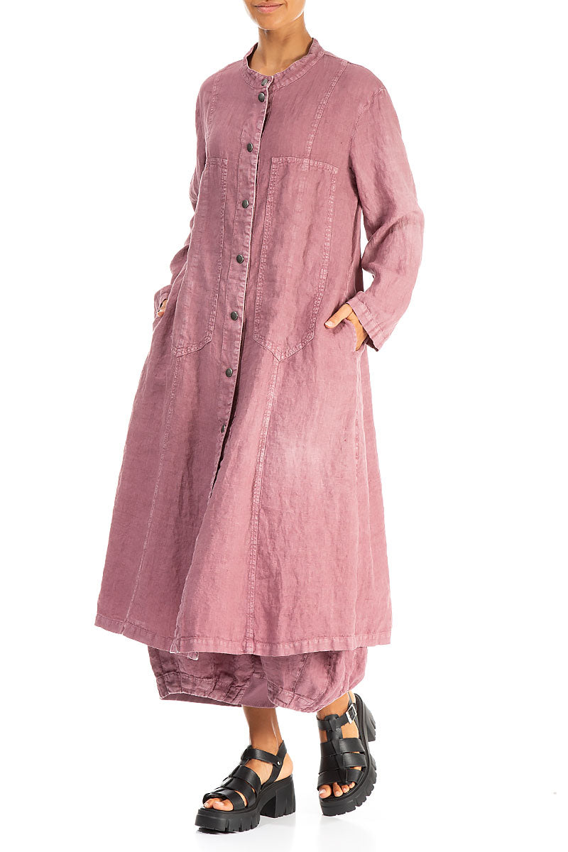 Pin Décor Off-Dye Mauve Taupe Linen Jacket 3