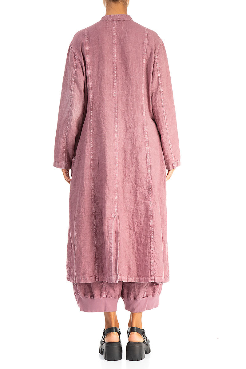 Pin Décor Off-Dye Mauve Taupe Linen Jacket 2