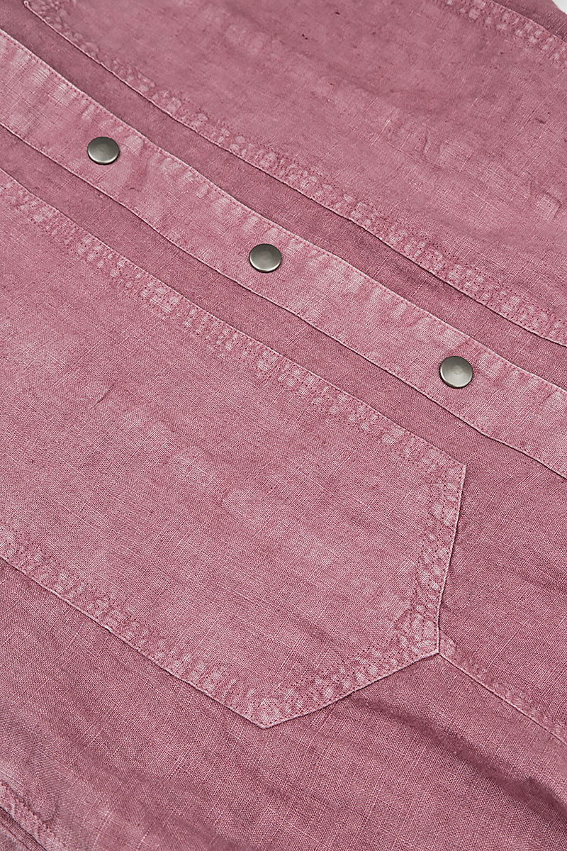 Pin Décor Off-Dye Mauve Taupe Linen Jacket 4