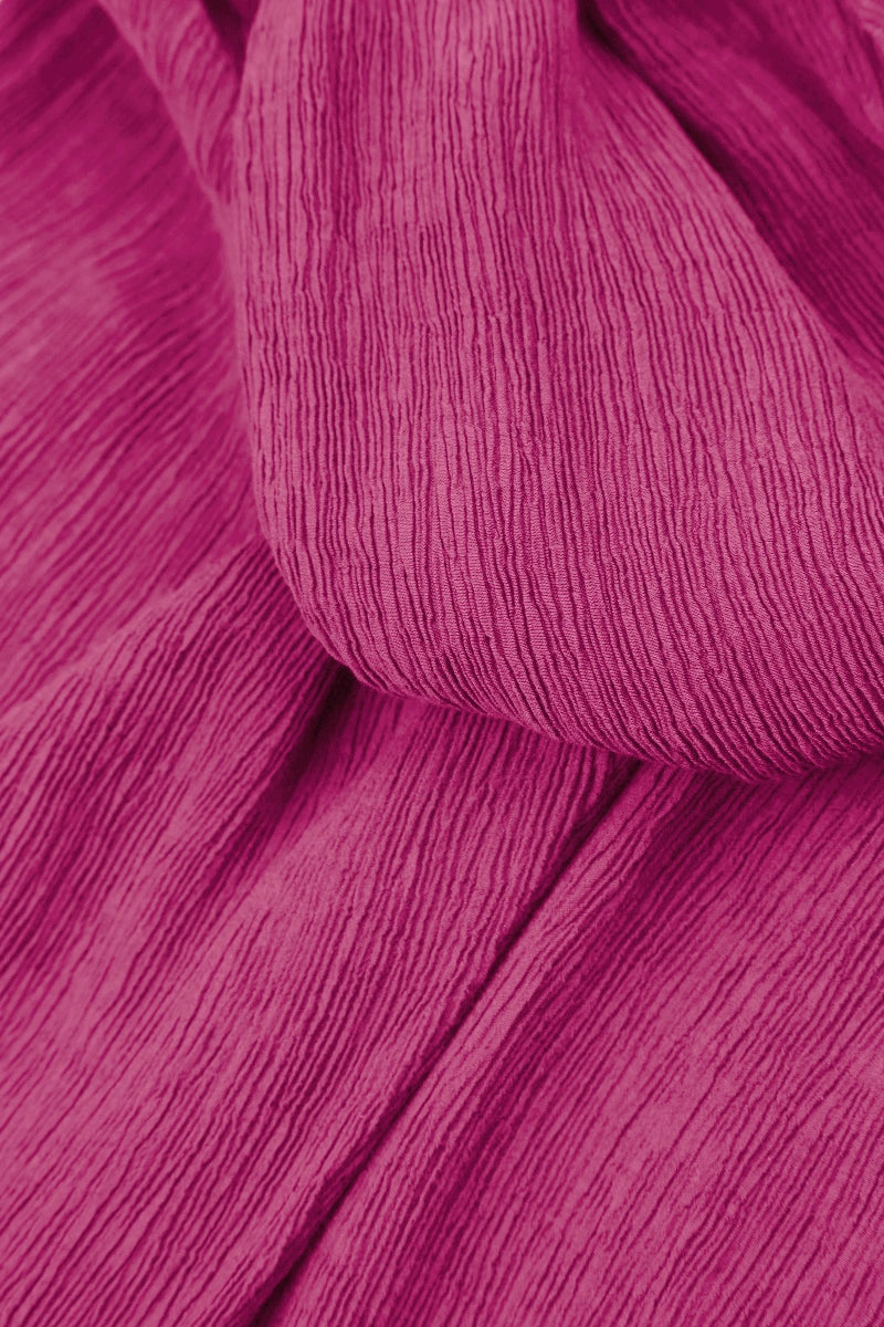 Pin Tucks Fuchsia Silk Viscose Dress 5