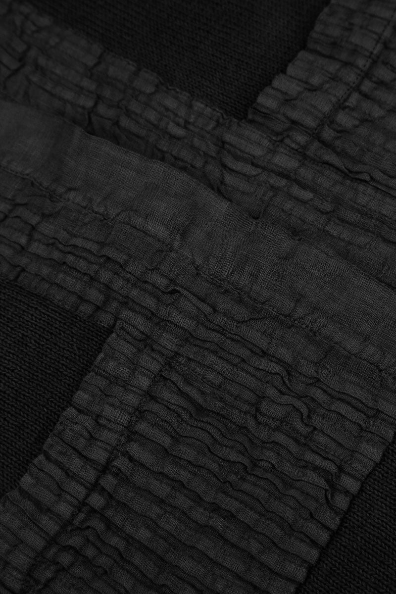 Pintuck Front Black Linen Cardigan 5