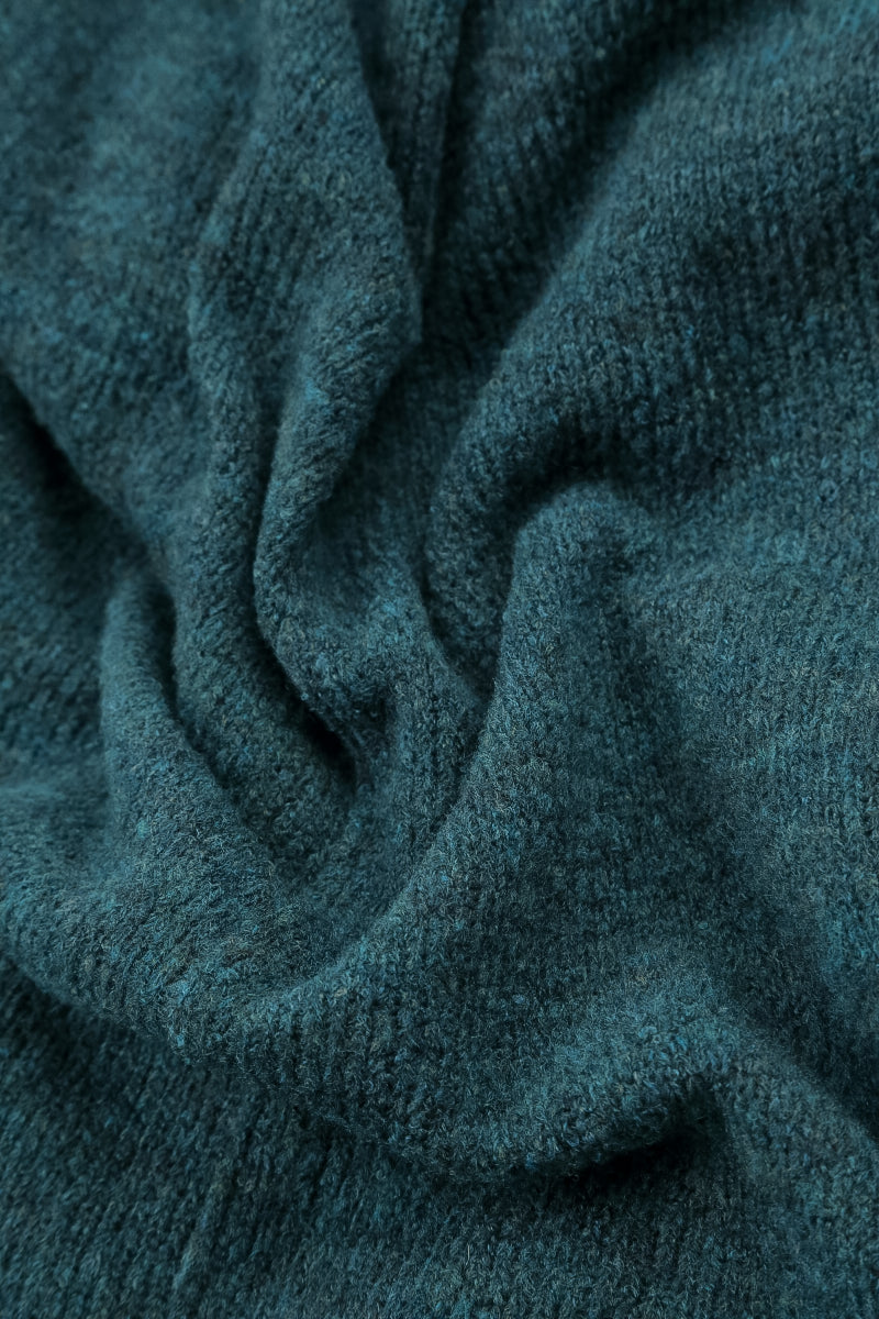 Pintuck Front Teal Wool Cardigan 6