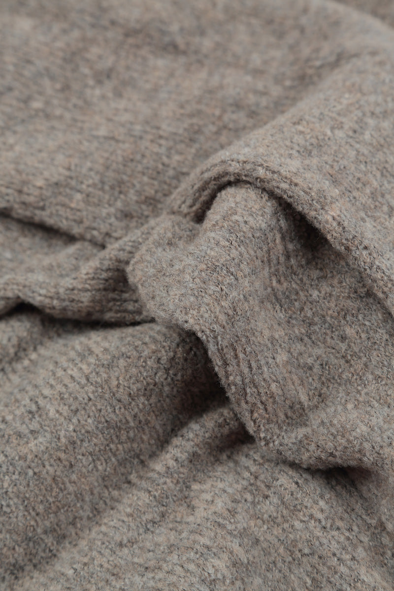 Longer Back Light Brown Wool Cardigan 5